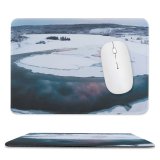 yanfind The Mouse Pad Scenery Glacier Reflections Mountain Snow Scandinavia Sunset Free Winter Ice Outdoors Pattern Design Stitched Edges Suitable for home office game