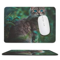 yanfind The Mouse Pad Pet Funny Outdoors Kitten Tabby Portrait Wildlife Curiosity Cute Cat Pretty Eye Pattern Design Stitched Edges Suitable for home office game