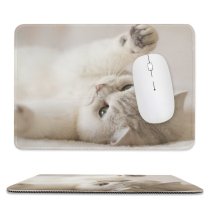 yanfind The Mouse Pad Cute Kitten Kitty Cat Pattern Design Stitched Edges Suitable for home office game