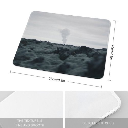 yanfind The Mouse Pad Eruption Fjords Pictures Winter Outdoors Travelling Grey Moss Lagoon Free Heavy Pattern Design Stitched Edges Suitable for home office game