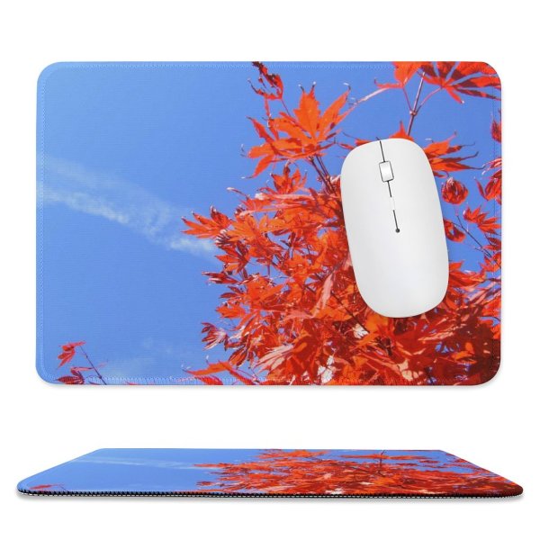 yanfind The Mouse Pad Tree Leaf Leaves Sky Flowering Plant Flower Autumn Stem Maple Pattern Design Stitched Edges Suitable for home office game