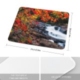 yanfind The Mouse Pad Blur Forest Rocky Season Autumn Landscape Maple Waterfall Rapids Falls Tranquil River Pattern Design Stitched Edges Suitable for home office game