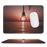 yanfind The Mouse Pad Backlit Dark Sunset Evening Travel Hanging Light Beach Sun Glass Outdoors Scenic Pattern Design Stitched Edges Suitable for home office game