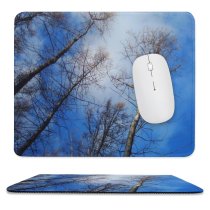 yanfind The Mouse Pad Flower Sky Natural Autumn Woody Cloud Landscape Sky Fall Flowers Branch Forest Pattern Design Stitched Edges Suitable for home office game