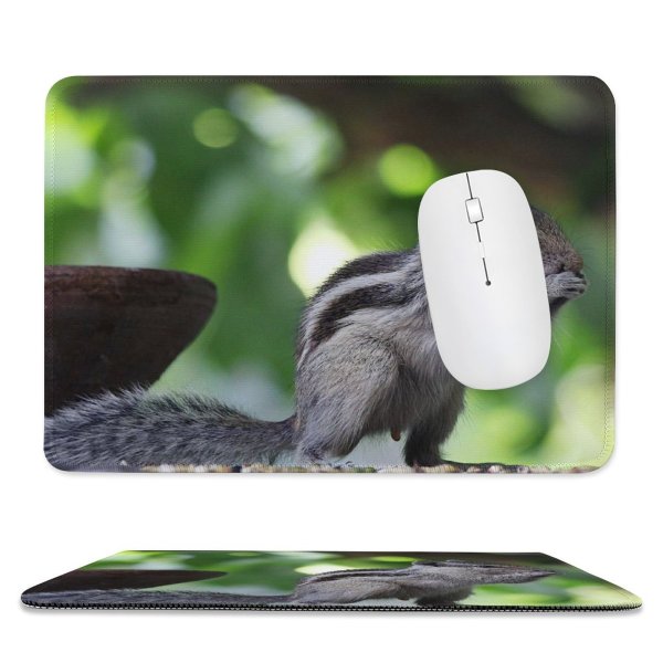 yanfind The Mouse Pad Blur Focus Wild Little Depth Field Wildlife Fur Outdoor Squirrel Rodent Adorable Pattern Design Stitched Edges Suitable for home office game