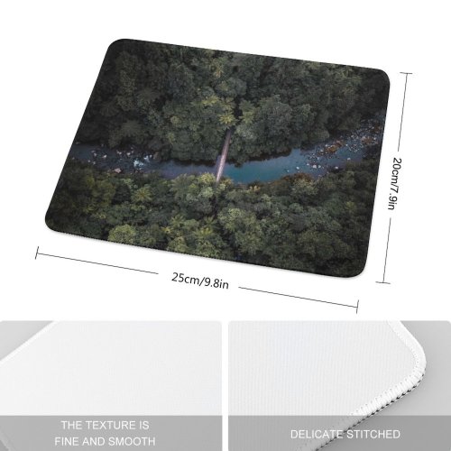 yanfind The Mouse Pad Landscape Road Plant Woodland Forest Sledge Grove Pictures Outdoors Jungle Wanganui Pattern Design Stitched Edges Suitable for home office game