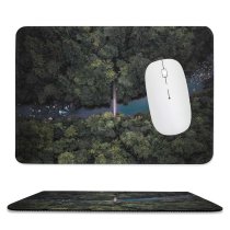 yanfind The Mouse Pad Landscape Road Plant Woodland Forest Sledge Grove Pictures Outdoors Jungle Wanganui Pattern Design Stitched Edges Suitable for home office game