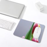 yanfind The Mouse Pad Tulip Grey Petal Flower Bud Plant Flowering Stem Botany Pattern Design Stitched Edges Suitable for home office game