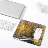 yanfind The Mouse Pad Vermont Leaves Fall Bridge Leaf Tree Autumn Colorful Natural Landscape Sky Deciduous Pattern Design Stitched Edges Suitable for home office game