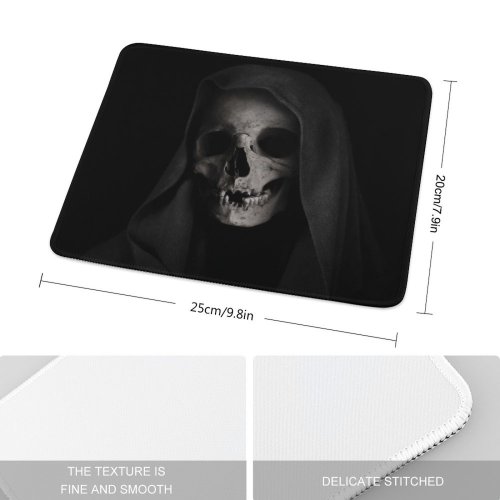 yanfind The Mouse Pad Dark Grim Reaper Skull Scary Pattern Design Stitched Edges Suitable for home office game