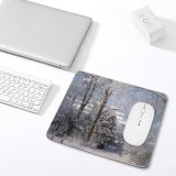 yanfind The Mouse Pad Europe Council Trees Sky Tree Ice Plant Branch Frost Winter Freezing Snow Pattern Design Stitched Edges Suitable for home office game