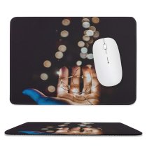 yanfind The Mouse Pad Blur Focus Dark Time Skin Lights Photoshoot String Defocused Fashion Bokeh Pose Pattern Design Stitched Edges Suitable for home office game