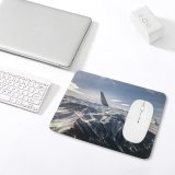 yanfind The Mouse Pad Scenery Range Glacier Airplane Sky Mountain Flying Snow Free Ice Over Pattern Design Stitched Edges Suitable for home office game