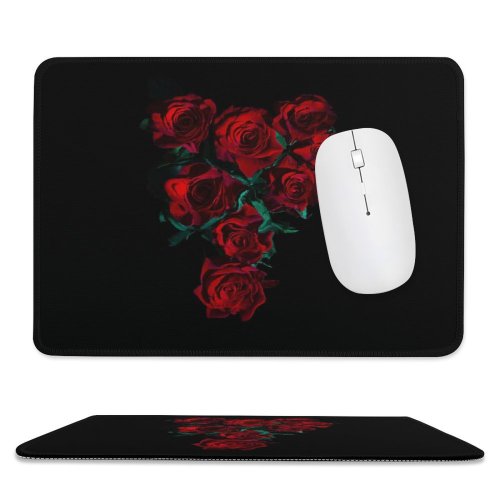 yanfind The Mouse Pad Daniel Olah Flowers Dark Roses Flower Bouquet Pattern Design Stitched Edges Suitable for home office game