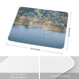 yanfind The Mouse Pad Boats Coast Vacation Landscape Daylight Travel Island Dock Outdoors Scenic Woods Seashore Pattern Design Stitched Edges Suitable for home office game