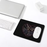yanfind The Mouse Pad Dark Love Heart Fireworks Sparkles Celebrations Night Pattern Design Stitched Edges Suitable for home office game