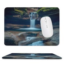 yanfind The Mouse Pad Collins Sabbaday Falls Hampshire Waterfall Mountains Evening Stream Pattern Design Stitched Edges Suitable for home office game