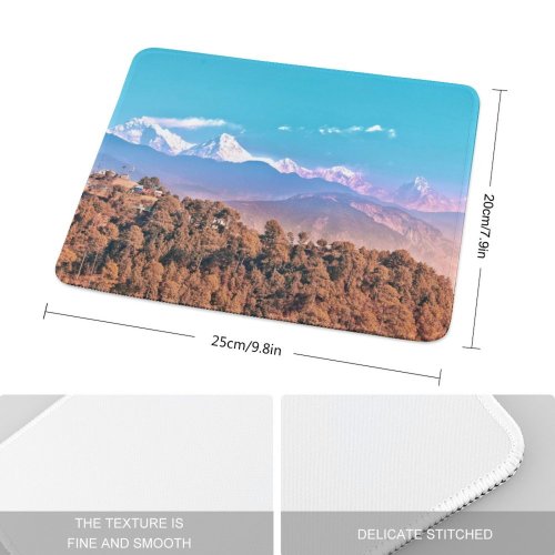 yanfind The Mouse Pad Scenery Range Teal Nepal Mountain Housing Free Outdoors Wallpapers Images Landscape Pattern Design Stitched Edges Suitable for home office game