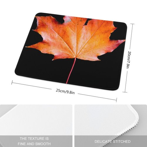 yanfind The Mouse Pad Maple Autumn Woody Leaves Maple Calm Fall Autumnal Plant Wood Leaf Forest Pattern Design Stitched Edges Suitable for home office game