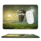 yanfind The Mouse Pad Comfreak Fantasy Sun Moon Girl Clouds Mystic Landscape Dream Castle Sky Pattern Design Stitched Edges Suitable for home office game