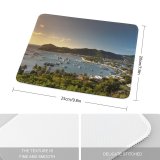 yanfind The Mouse Pad Boats Coast Skies Coastline Clouds Sunlight Sunset Daylight Mountains Daytime Oceanside Hills Pattern Design Stitched Edges Suitable for home office game