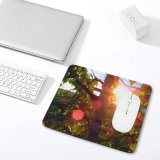 yanfind The Mouse Pad Flare Sunlight Lakeshore Leaf Sky Plant Tree Lens Branch Botany Light Plant Pattern Design Stitched Edges Suitable for home office game