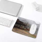 yanfind The Mouse Pad Boats Coniferous Picturesque Serene Fog Rural Scenery Placid Hazy Mountains Daytime Mm Pattern Design Stitched Edges Suitable for home office game