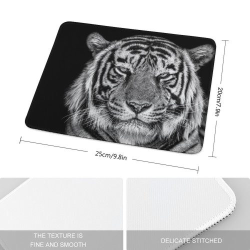 yanfind The Mouse Pad Dark Tiger Closeup Portrait Pattern Design Stitched Edges Suitable for home office game