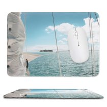 yanfind The Mouse Pad Boats Clouds Landscape Daylight Waves Sail Watercrafts Boat Sailboats Transportation Outdoors Wind Pattern Design Stitched Edges Suitable for home office game