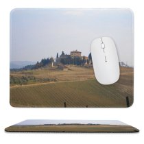 yanfind The Mouse Pad Field Vineyard Atmospheric Area Rural Sky Romantic Hill Grassland Tuscany Villa Countryside Pattern Design Stitched Edges Suitable for home office game