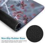 yanfind The Mouse Pad Blur Frozen Focus Tree Winter Season Depth Freeze Icy Field Snow Fruit Pattern Design Stitched Edges Suitable for home office game