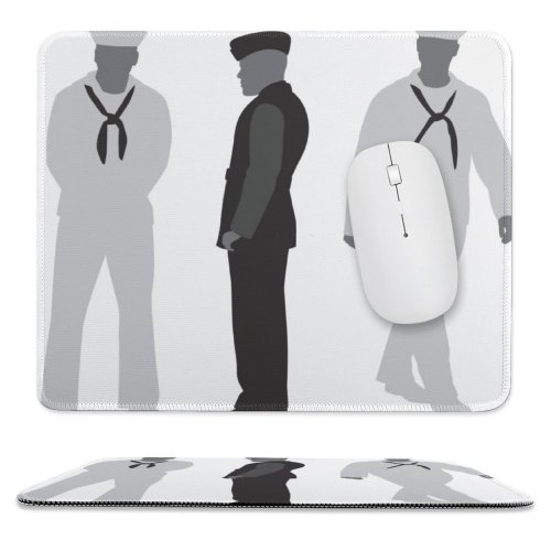 yanfind The Mouse Pad Armed Forces Ship Sea Tie Side Sailing Handkerchief Nautical USA Boat Uniform Pattern Design Stitched Edges Suitable for home office game