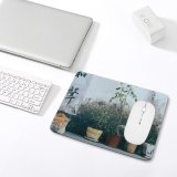 yanfind The Mouse Pad Plant Closed Harmony Asleep Charming Eyes Carnivore Pet Predator Outdoors Quiet Wall Pattern Design Stitched Edges Suitable for home office game