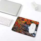 yanfind The Mouse Pad Blur Forest Rocky Season Autumn Landscape Maple Waterfall Rapids Falls Tranquil River Pattern Design Stitched Edges Suitable for home office game