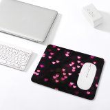 yanfind The Mouse Pad Black Dark Love Hearts Bokeh Glowing Lights Vibrant Blurred Heart Pattern Design Stitched Edges Suitable for home office game