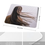 yanfind The Mouse Pad Blur Girl Beautiful Photoshoot Daylight Bridge Hairstyle Hairdo Fashion Portrait Wave Windy Pattern Design Stitched Edges Suitable for home office game