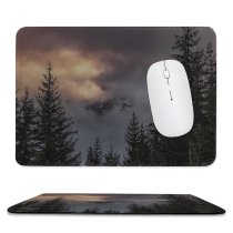 yanfind The Mouse Pad Abies Silhouette Dolomites Tree Sky Wood Mountain Pine Plant Fir Spruce Pattern Design Stitched Edges Suitable for home office game