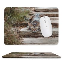 yanfind The Mouse Pad Plant Harmony Care Countryside Grass Kitty Pet Relax Friendship Peace Outdoors Leisure Pattern Design Stitched Edges Suitable for home office game