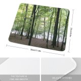 yanfind The Mouse Pad Coniferous Woods Leaves Tropical Tree Grove Forest Northern Outdoor Landscape Natural Camping Pattern Design Stitched Edges Suitable for home office game