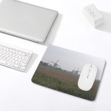 yanfind The Mouse Pad Mill Field Mills Polder Atmospheric Area Rural Buildings Turbine Holland Crop Farm Pattern Design Stitched Edges Suitable for home office game