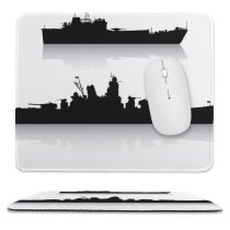 yanfind The Mouse Pad Battle Frigate Isolated Ship Warship Nautical USA Battleship Navy Vessel Silhouette Pattern Design Stitched Edges Suitable for home office game