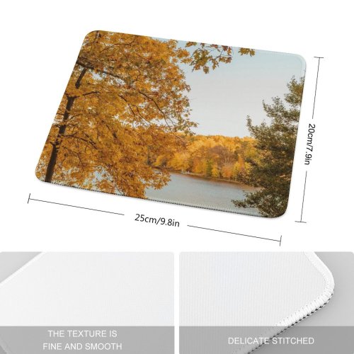 yanfind The Mouse Pad Abies Scenery Lake Tree Rural Plant Fir Free Furniture Bench Outdoors Pattern Design Stitched Edges Suitable for home office game
