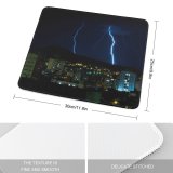 yanfind The Mouse Pad Cityscape Tempest Thunderstorm Thunder Night Metropolitan Urban Lightning Area Storm Thunderstorm Sky Pattern Design Stitched Edges Suitable for home office game