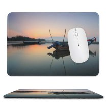 yanfind The Mouse Pad Boats Clouds Sunset Landscape Rope Travel Beach Sun Watercrafts Boat Transportation Outdoors Pattern Design Stitched Edges Suitable for home office game