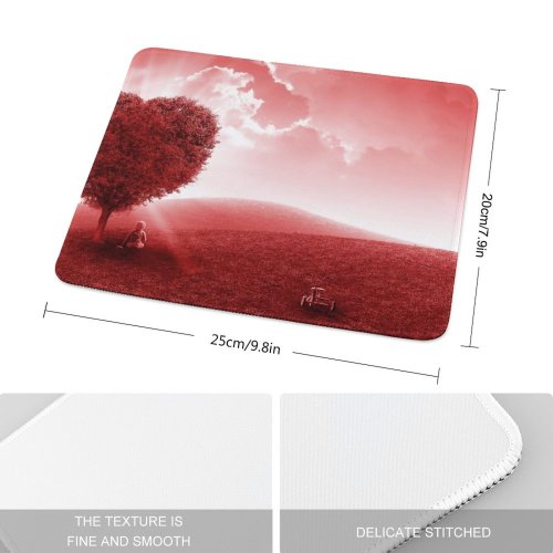 yanfind The Mouse Pad Comfreak Fantasy Love Landscape Heart Tree Child Dream Clouds Sky Pattern Design Stitched Edges Suitable for home office game