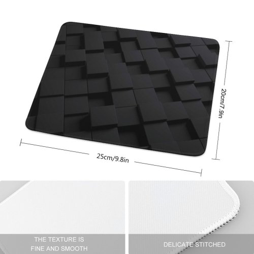 yanfind The Mouse Pad Dark Cubes Squares Pattern Design Stitched Edges Suitable for home office game