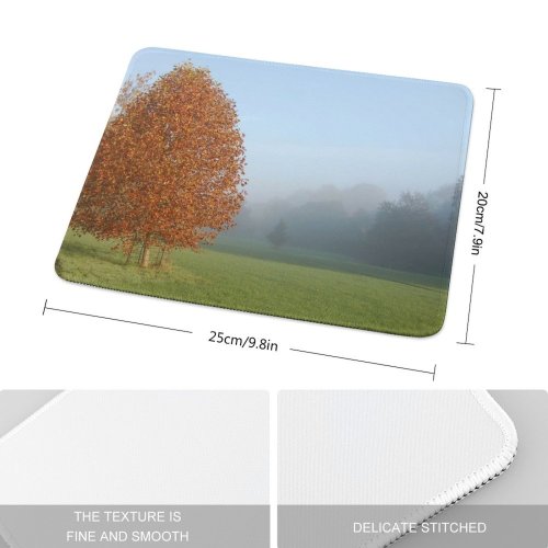 yanfind The Mouse Pad Morning Natural Atmospheric Golden Autumn Woody Liriodendron Leaves Landscape Sky Tulip Leaf Pattern Design Stitched Edges Suitable for home office game
