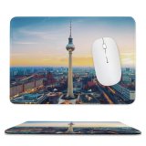 yanfind The Mouse Pad Nicolas Kamp Berlin TV Tower Berliner Fernsehturm Landmark Sunset Cityscape City Lights Pattern Design Stitched Edges Suitable for home office game