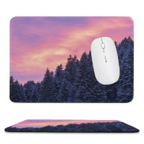 yanfind The Mouse Pad Bruno Glätsch Snow Covered Tall Trees Sunset Afterglow Winter Purple Sky Scenery Pattern Design Stitched Edges Suitable for home office game