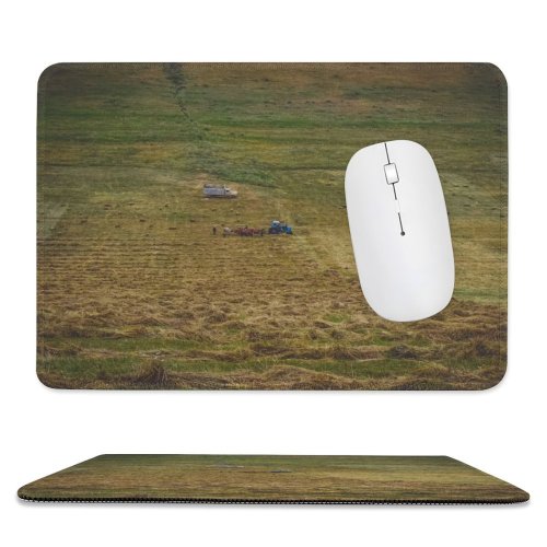 yanfind The Mouse Pad Vehicle Landscape Rural Countryside Creative Pasture Mound Slope Farm Ground Pictures Pattern Design Stitched Edges Suitable for home office game